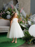 Teter Warm Couture Chloe Flower Girl Dress with Tulle 3D Floral Accent