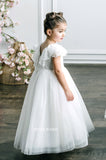 Teter Warm Girls Empire Waist Tulle Lace Wedding Flower Girl Communion Dress
