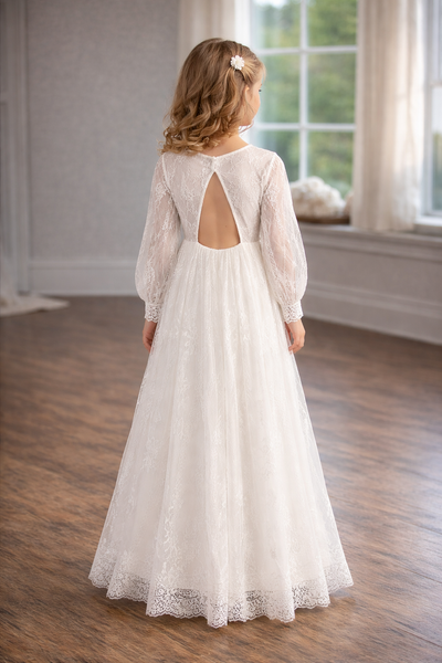 Amalee Couture Lace Communion Gown – Elegant Flower Girl Dress