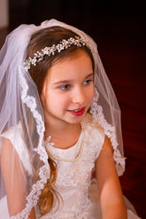 Isabella Swarovski Crystal Floral Communion Headband