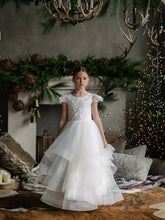 Felecia White Layered Lace Gown – Communion & Flower Girl Dress