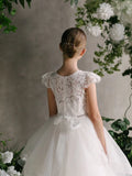 Teter Warm Couture Flower Girl Communion Embroidered Lace Floor Length Dress
