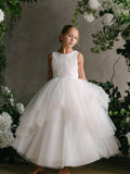 Girls Special Occasion First Communion Lace Tulle Dress - Teter Warm