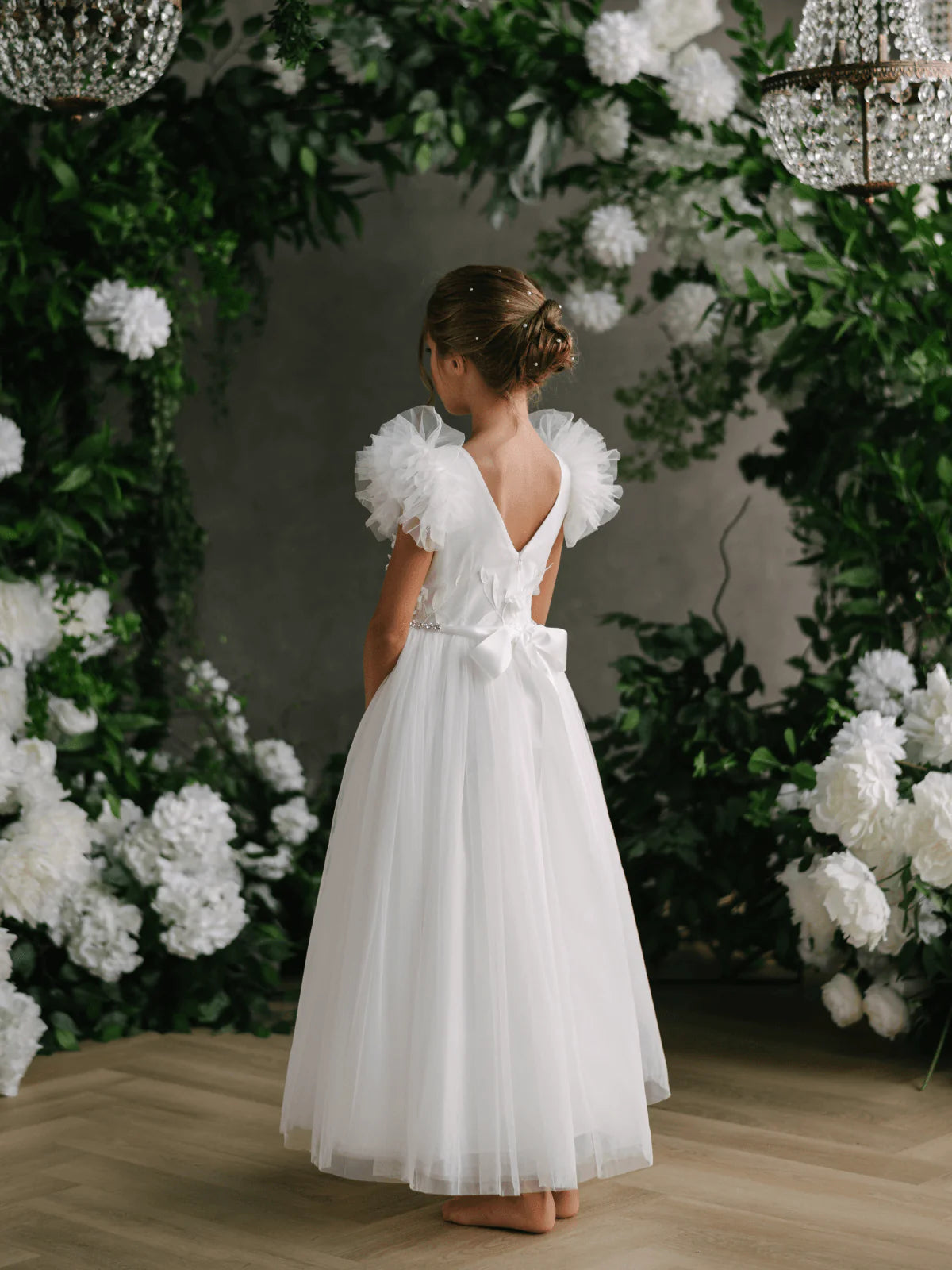 Girls Lace Tulle Off White Communion Dress By Teter Warm