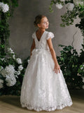 Teter Warm Couture Luxurious All Over Lace Wedding Flower Girl Communion Dress