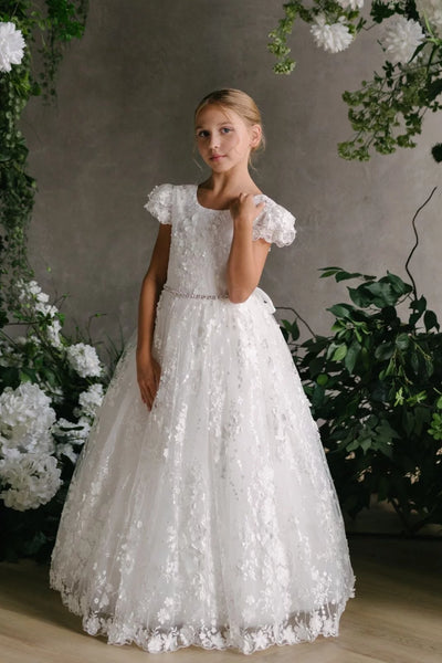 Teter Warm Couture Luxurious All Over Lace Wedding Flower Girl Communion Dress