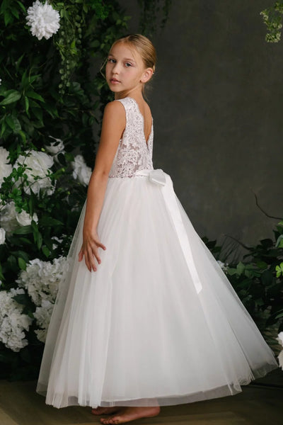 Teter Warm Couture Embroidered Lace Tulle Communion Special Occasion Dress