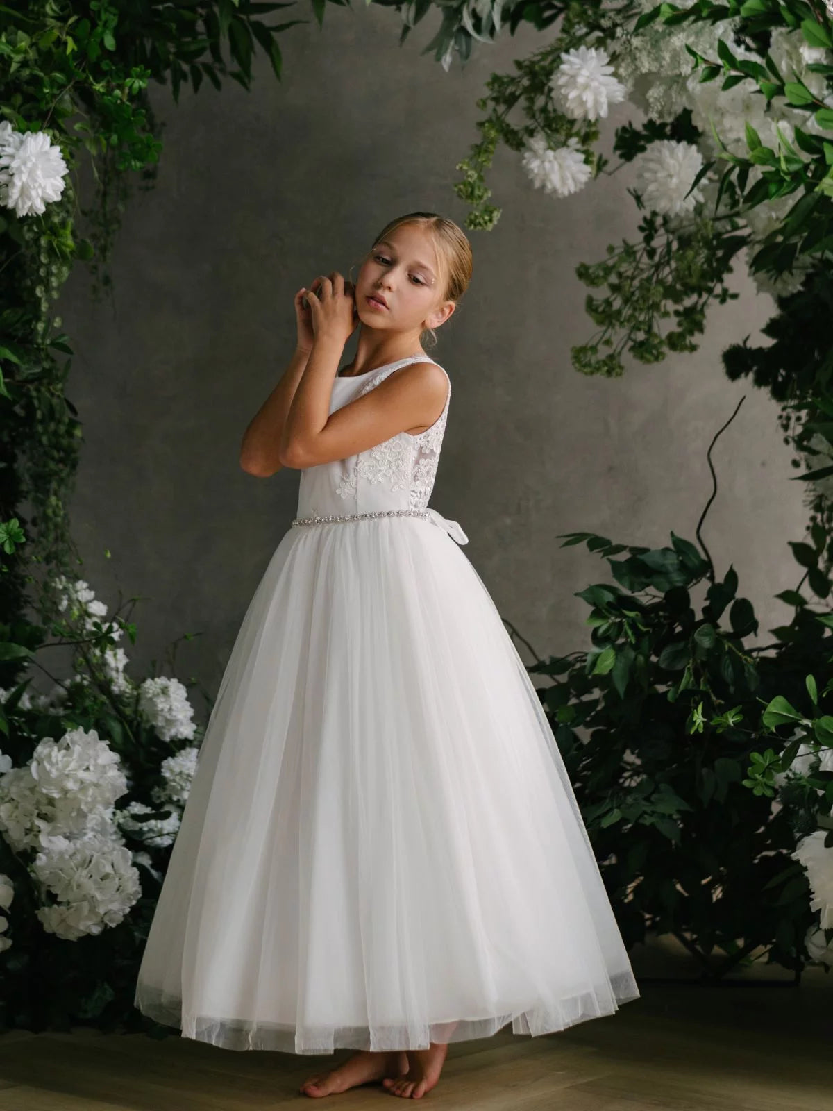 Teter Warm Couture Embroidered Lace Tulle Communion Special Occasion Dress