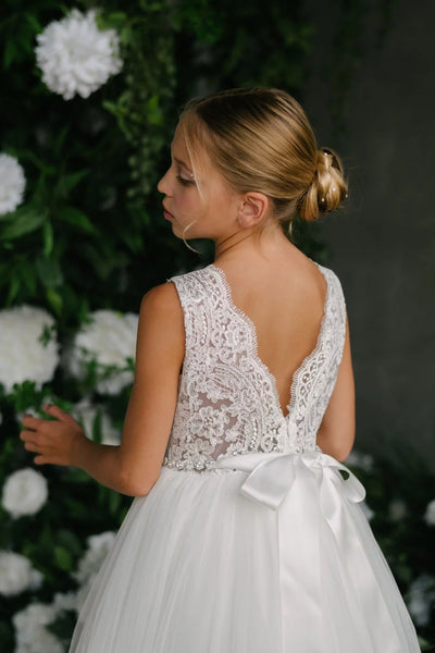 Teter Warm Couture Embroidered Lace Tulle Communion Special Occasion Dress