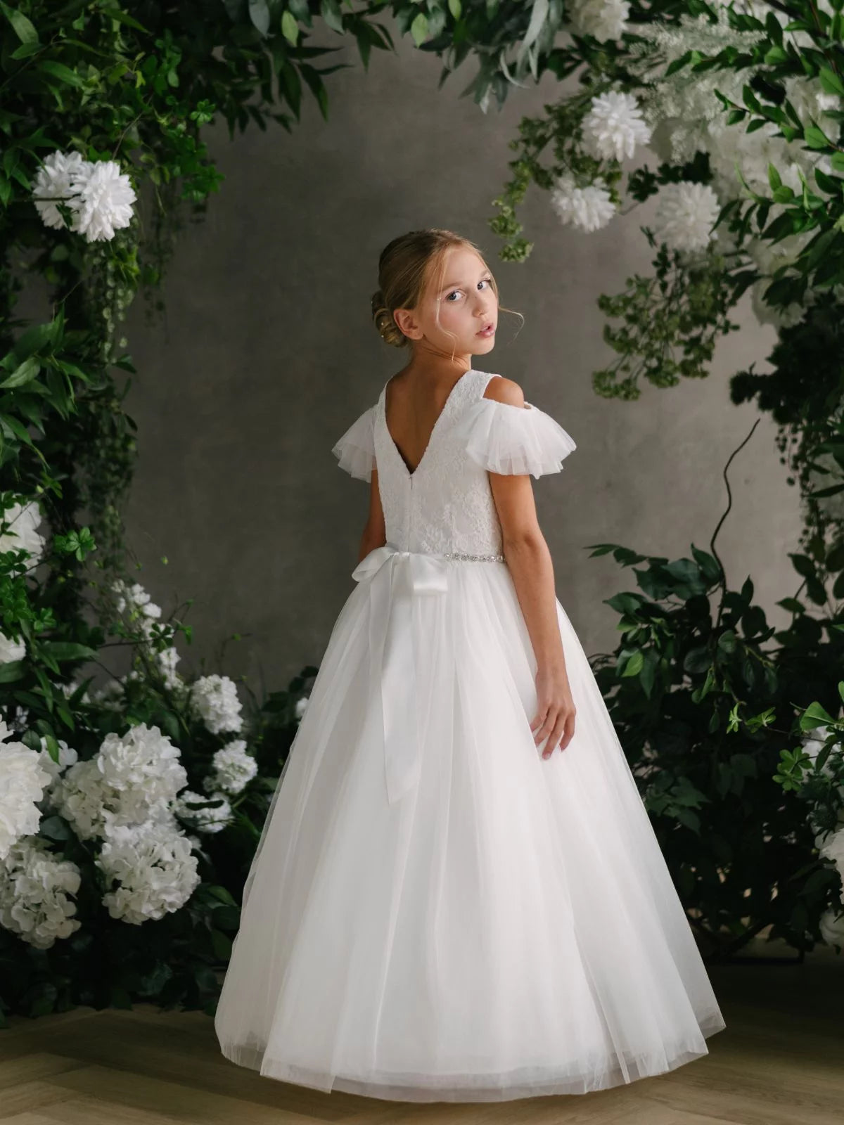 Teter Warm Girls Couture Tulle Lace Wedding Flower Girl Communion Dress