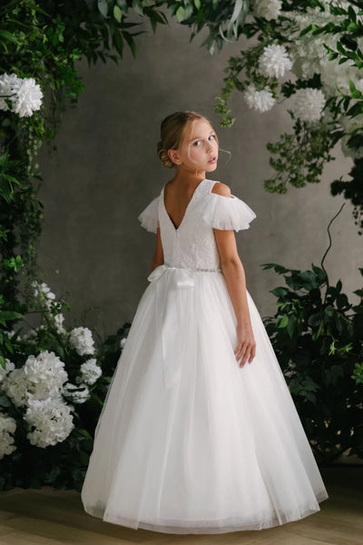 Teter Warm Girls Couture Tulle Lace Wedding Flower Girl Communion Dress