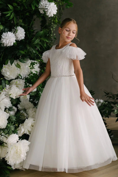 Teter Warm Girls Couture Tulle Lace Wedding Flower Girl Communion Dress