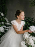 Julianna Lace Tulle Dress – Communion & Flower Girl Gown