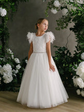 Teter Warm Couture Communion Flower Girl Embroidered Lace Tulle Dress