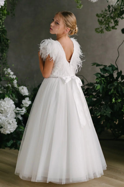 Teter Warm Couture Communion Flower Girl Embroidered Lace Tulle Dress