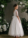 Girls First Communion Special Occasion Lace Tulle Dress - Teter Warm