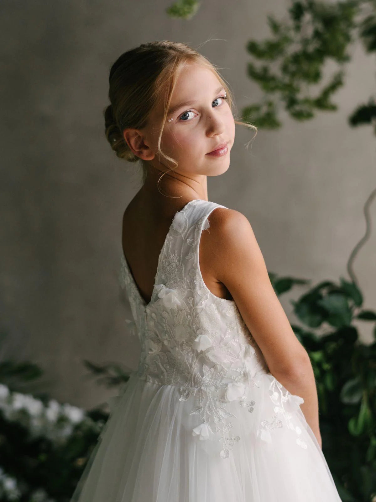 Off White Communion Flower Girl Special Occasion Dress - Teter Warm