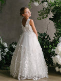 Off White Communion Flower Girl Special Occasion Dress - Teter Warm