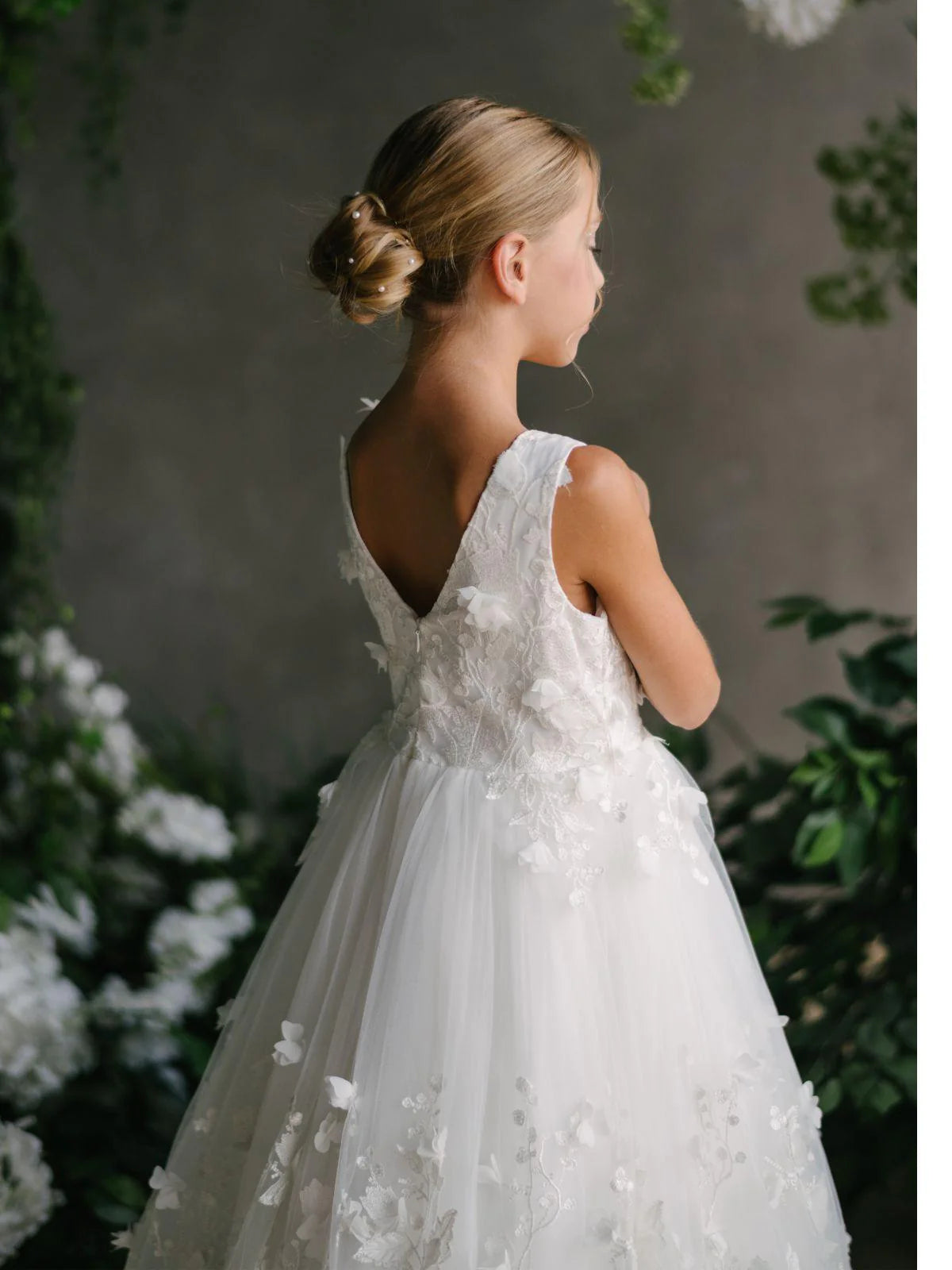 Off White Communion Flower Girl Special Occasion Dress - Teter Warm