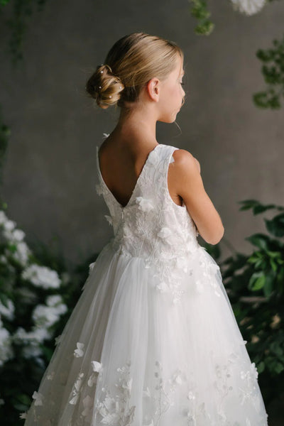 Off White Communion Flower Girl Special Occasion Dress - Teter Warm