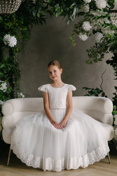 Teter Warm Couture Wedding Communion Flower Girl Party Lace Tulle Dress