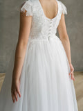 Adelise Grace Teter Warm Communion Dress | Lace & Tulle