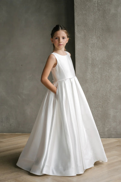 Elle Satin Communion Dress | Teter Warm Couture