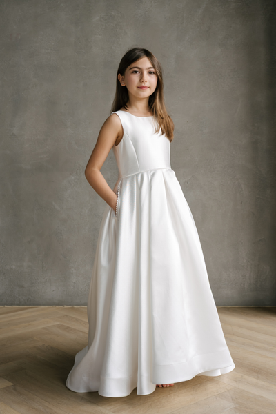 Teter Warm Couture Pearl Back Communion Dress for Girls