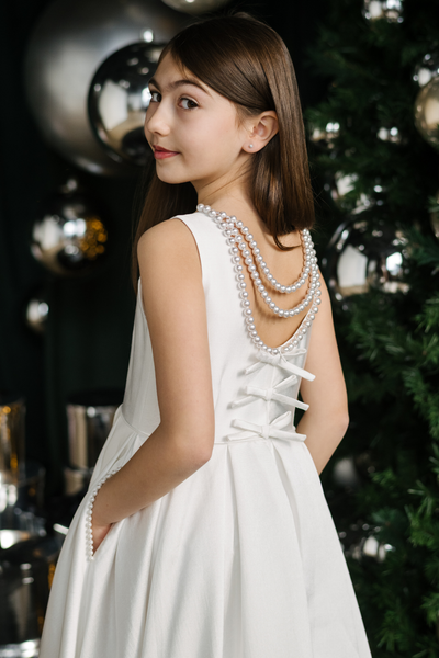 Teter Warm Couture Pearl Back Communion Dress for Girls