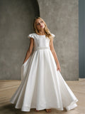 Teter Warm Couture Satin Communion Dress with Beaded Waist