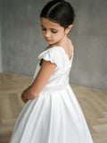 Teter Warm Couture Satin Communion Dress with Beaded Waist