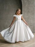 Teter Warm Couture Satin Communion Dress with Beaded Waist
