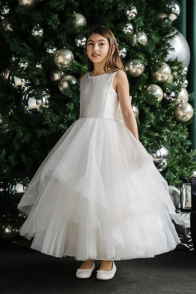 Girls Satin Tulle Communion Dress | Teter Warm Couture