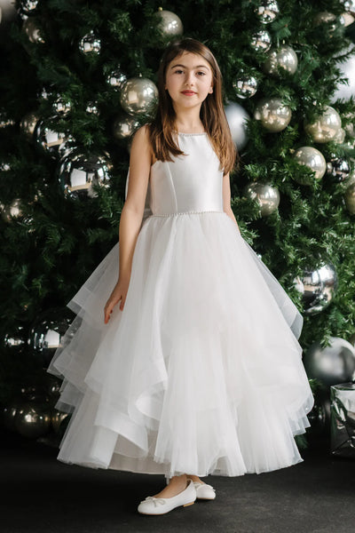 Girls Satin Tulle Communion Dress | Teter Warm Couture