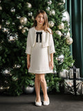 Margaux Teter Warm Girls Ivory Tweed Party Dress