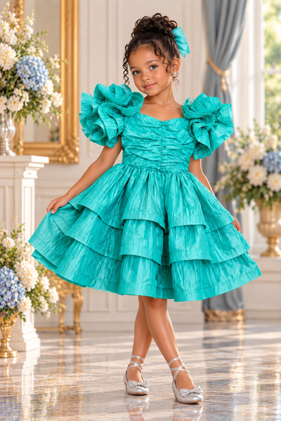 Girls Pink Taffeta Pageant Dress | Signature Designer