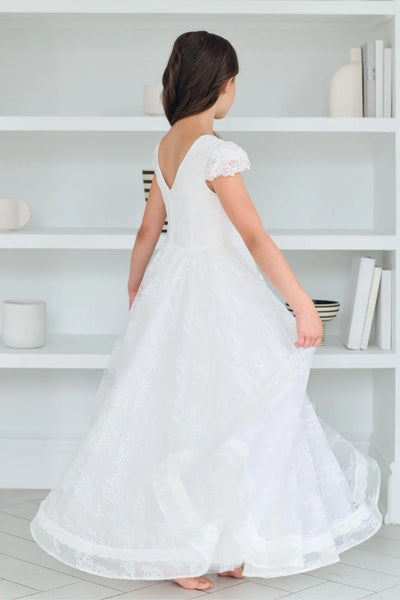 Alina White Lace Dress – Communion & Flower Girl Gown