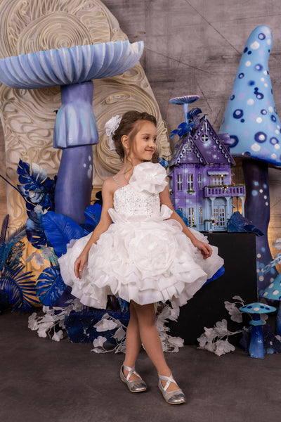 Fleur Radiance Dress - Custom White Flower Girl & Pageant Gown