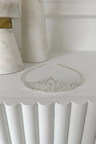 Silver Rhinestone Tiara Headband for Girls