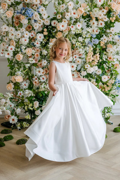 Teter Warm Couture Satin Communion & Flower Girl Dress