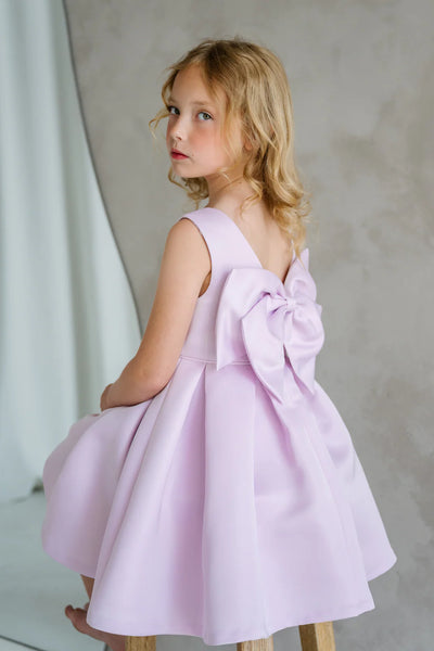 Calliope Lilac Bow Back Girls Party Dress | Teter Warm