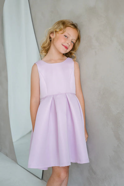 Calliope Lilac Bow Back Girls Party Dress | Teter Warm