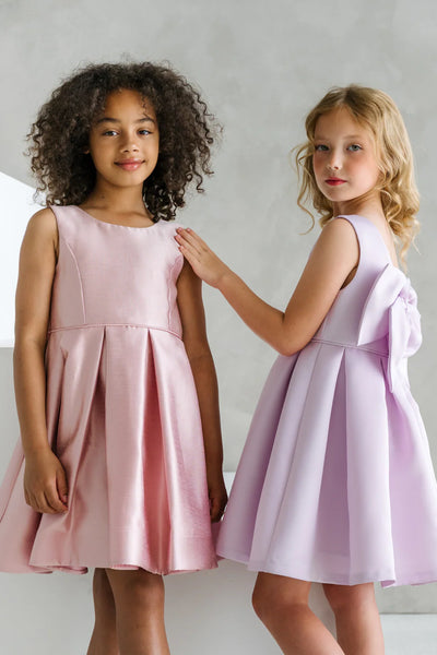 Calliope Lilac Bow Back Girls Party Dress | Teter Warm