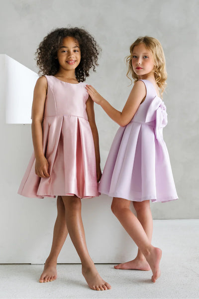 Calliope Lilac Bow Back Girls Party Dress | Teter Warm