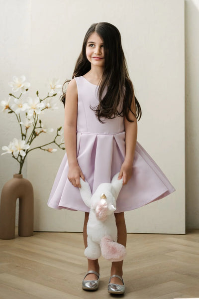 Calliope Lilac Bow Back Girls Party Dress | Teter Warm