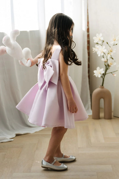 Calliope Lilac Bow Back Girls Party Dress | Teter Warm