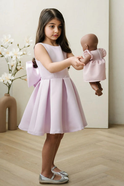 Calliope Lilac Bow Back Girls Party Dress | Teter Warm