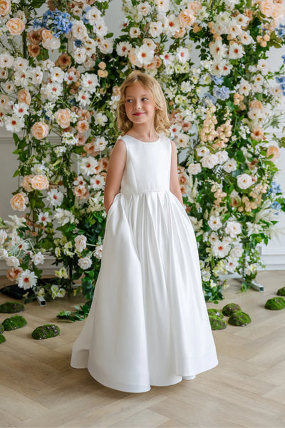 Teter Warm Couture Satin Communion & Flower Girl Dress