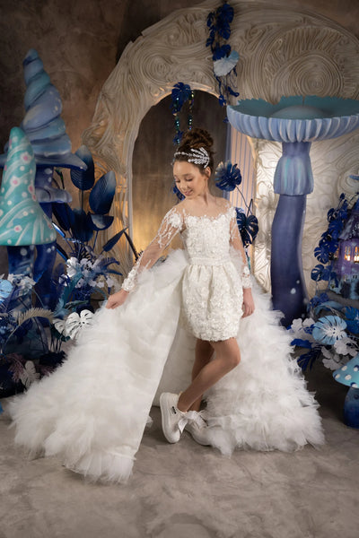 Amalfi Couture Gown - Custom Feathered Luxury Dress for Girls