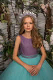 Sparkle in Style: The Lydia Couture Girls Tulle Glitter Pageant Gown